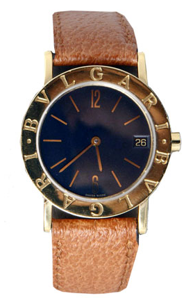 Picture 123 Vintage Bvlagari Gold & Tan Leather Watch