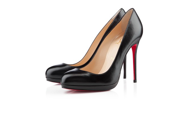 Christian Louboutin Filo Black Leather High Heels | HyPursuit  